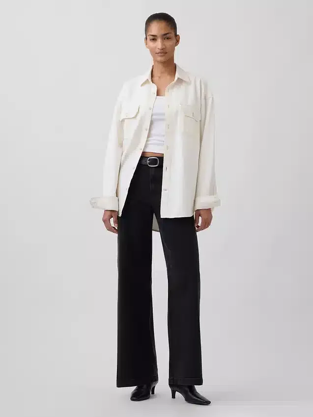 Jeans med hög midja och vida ben