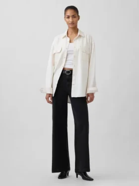 Jeans med hög midja och vida ben