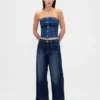 Jeans med hög midja och vida ben
