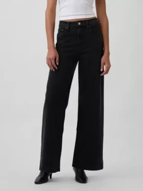 Jeans med hög midja och vida ben
