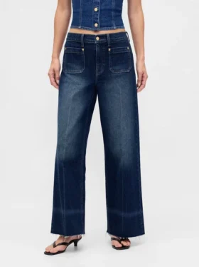 Jeans med hög midja och vida ben