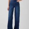 Jeans med hög midja och vida ben