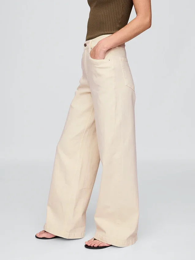 Jeans med hög midja och vida ben