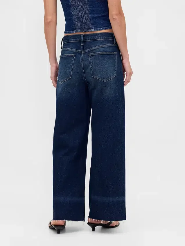 Jeans med hög midja och vida ben