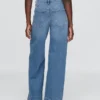 Jeans med hög midja och vida ben