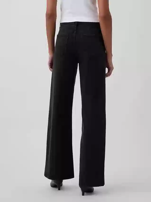 Jeans med hög midja och vida ben