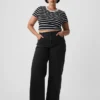 Jeans med hög midja och vida ben