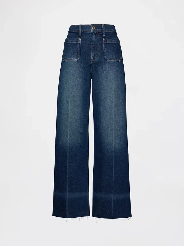 Jeans med hög midja och vida ben