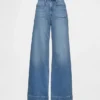 Jeans med hög midja och vida ben