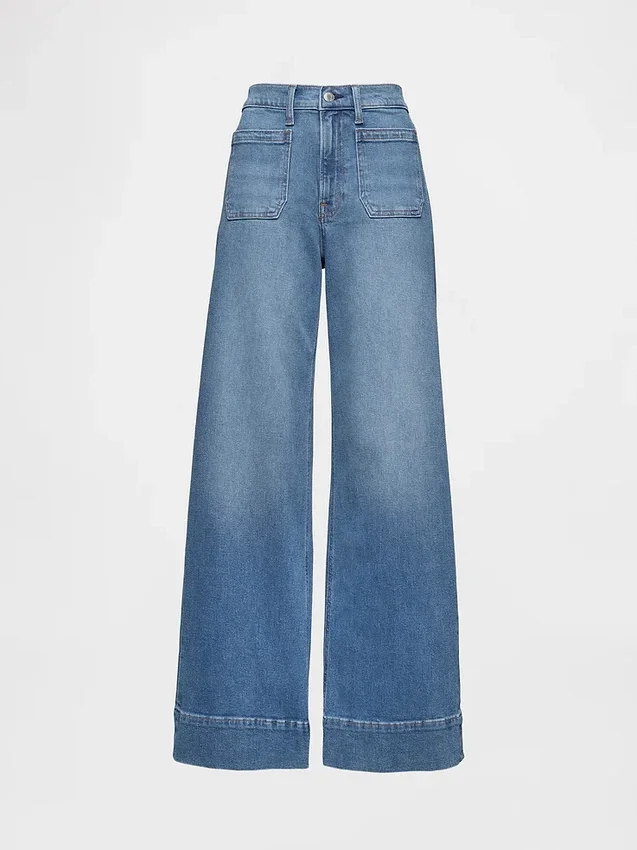 Jeans med hög midja och vida ben
