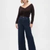Jeans med hög midja och vida ben