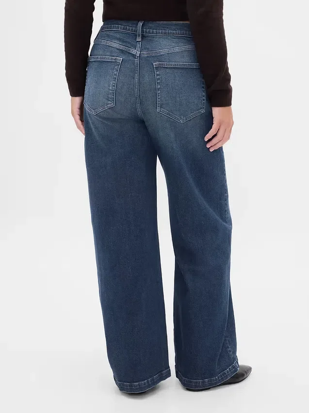 Jeans med hög midja och vida ben