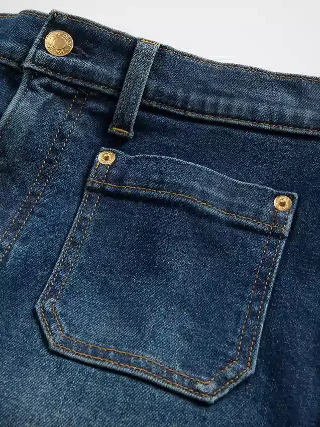 Jeans med hög midja och vida ben