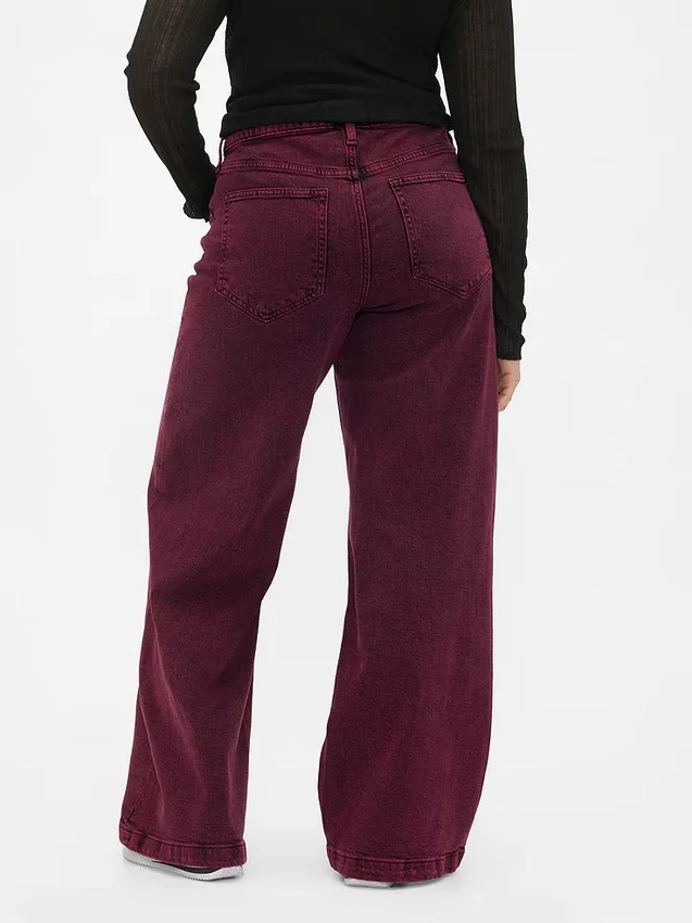 Jeans med hög midja och vida ben