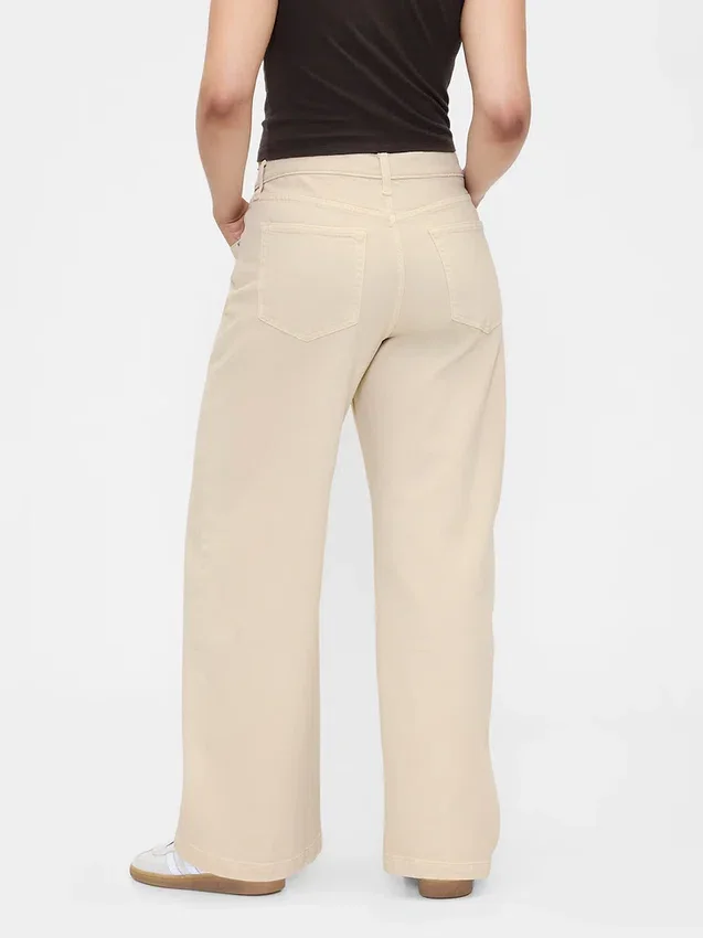 Jeans med hög midja och vida ben