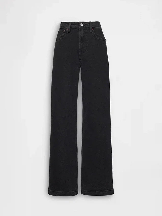 Jeans med hög midja och vida ben