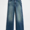 Jeans med hög midja och vida ben