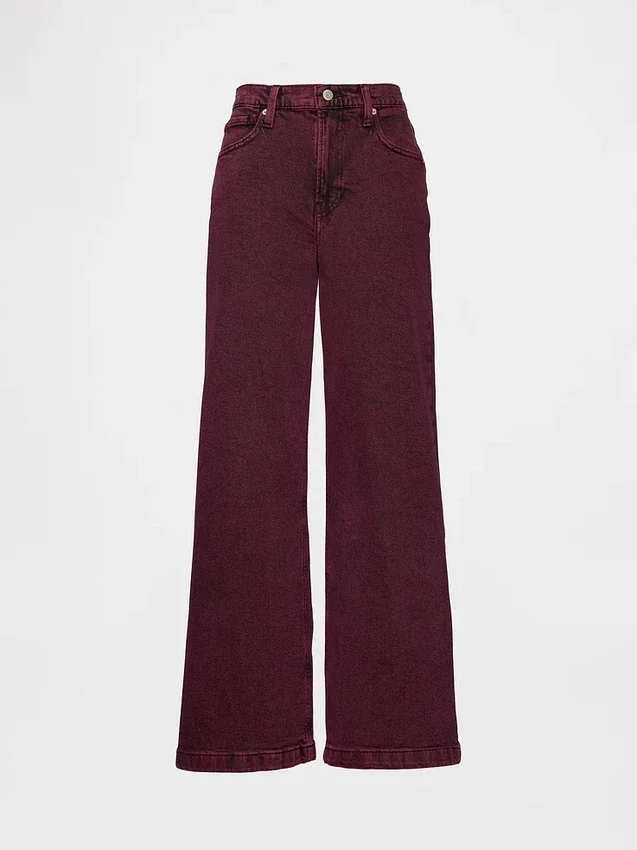 Jeans med hög midja och vida ben