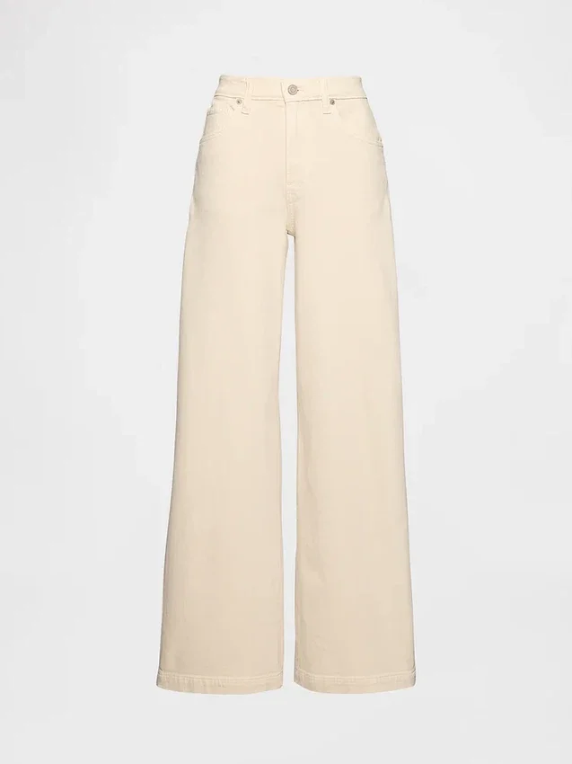Jeans med hög midja och vida ben