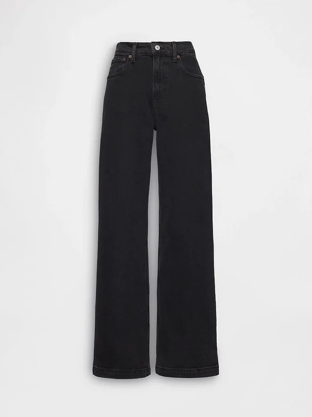 Jeans med hög midja och vida ben