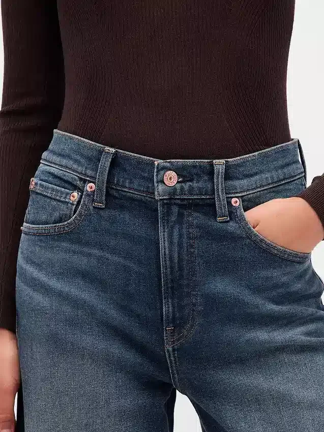 Jeans med hög midja och vida ben