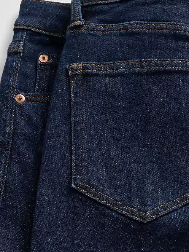 Jeans med hög midja och vida ben