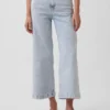 Jeans med hög midja, vid ben och ankellängd