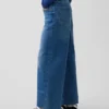 Jeans med hög midja, vid ben och ankellängd