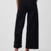 Jeans med hög midja, vid ben och ankellängd