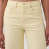 Jeans med hög midja, vid ben och ankellängd