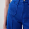 Jeans med hög midja, vid ben och ankellängd