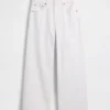 Jeans med hög midja, vid ben och ankellängd