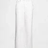 Jeans med hög midja, vid ben och ankellängd