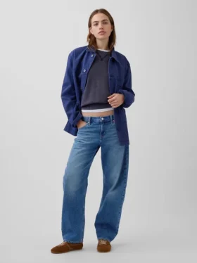 Jeans med låg midja och rak passform