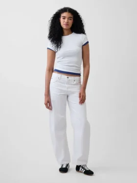 Jeans med låg midja och rak passform