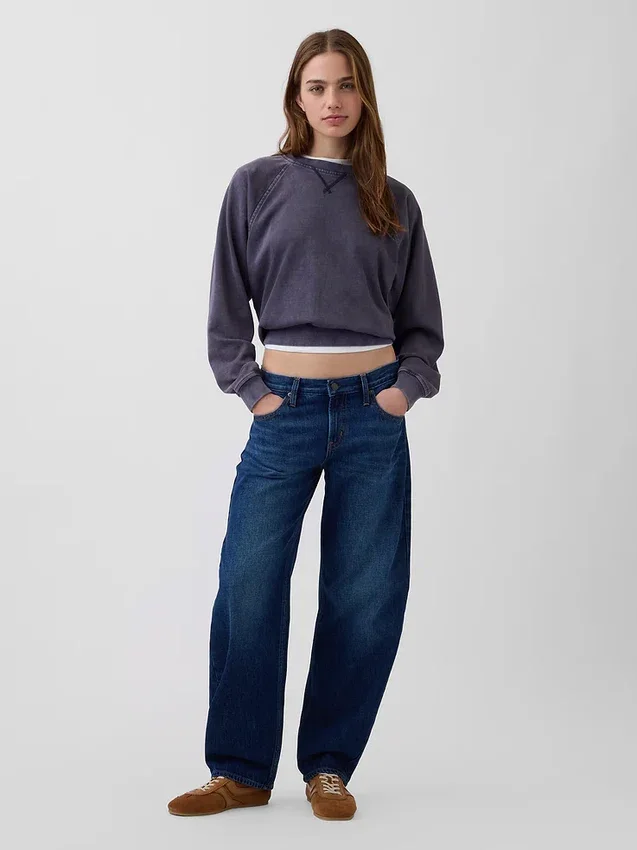 Jeans med låg midja och rak passform