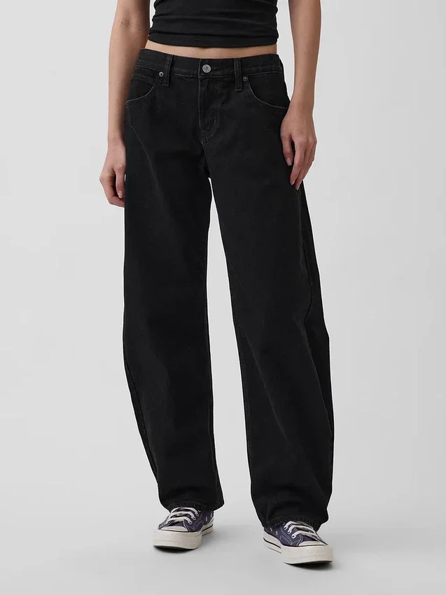 Jeans med låg midja och rak passform