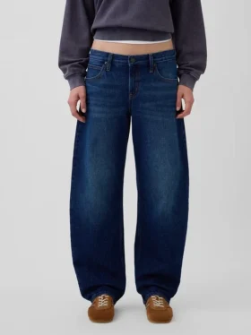 Jeans med låg midja och rak passform