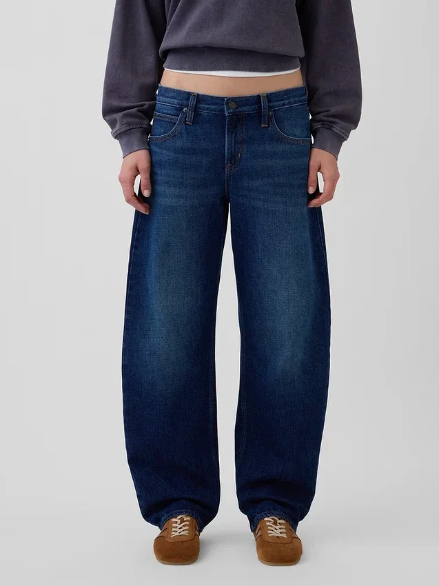 Jeans med låg midja och rak passform