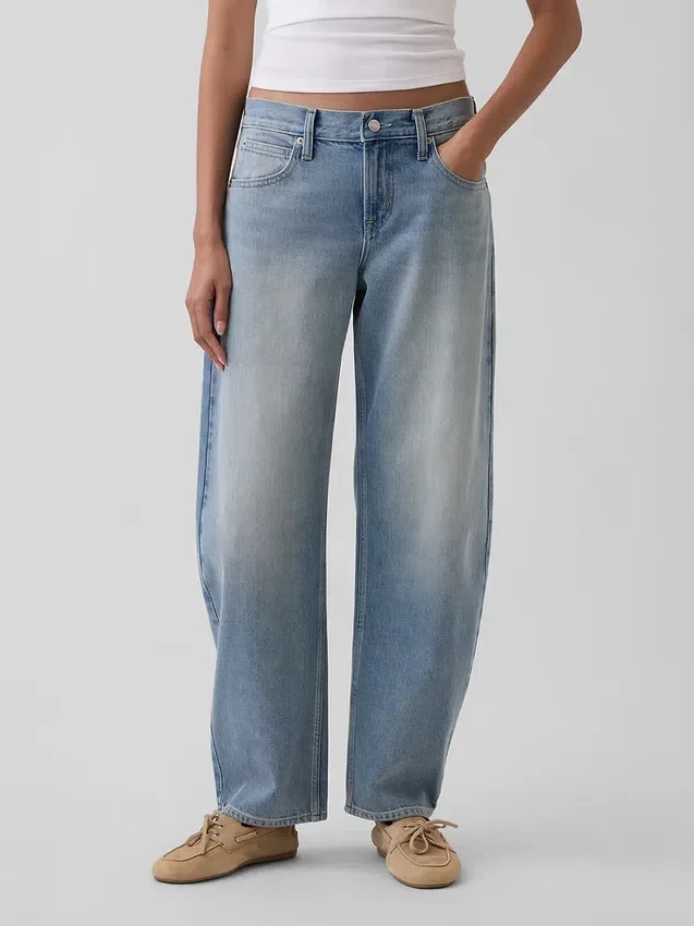 Jeans med låg midja och rak passform