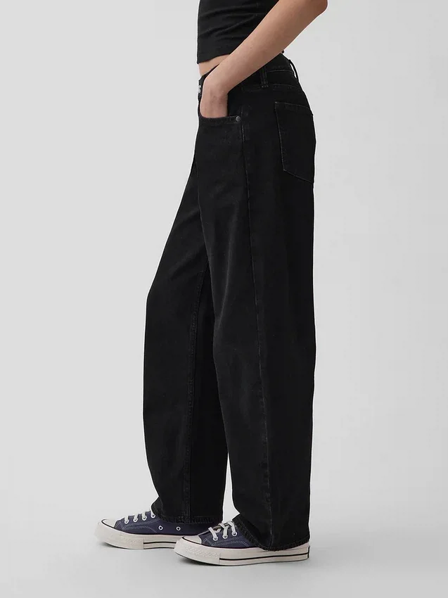 Jeans med låg midja och rak passform