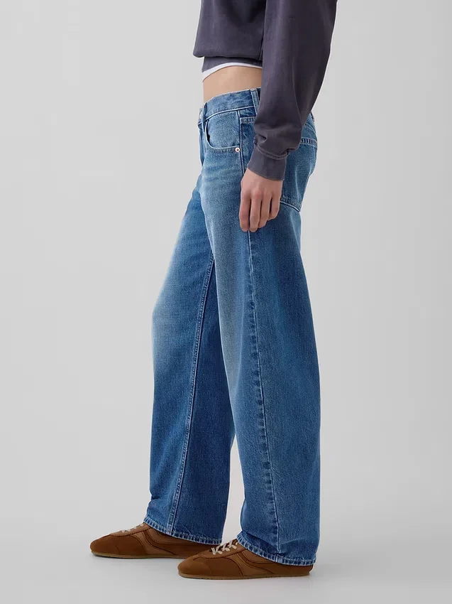 Jeans med låg midja och rak passform