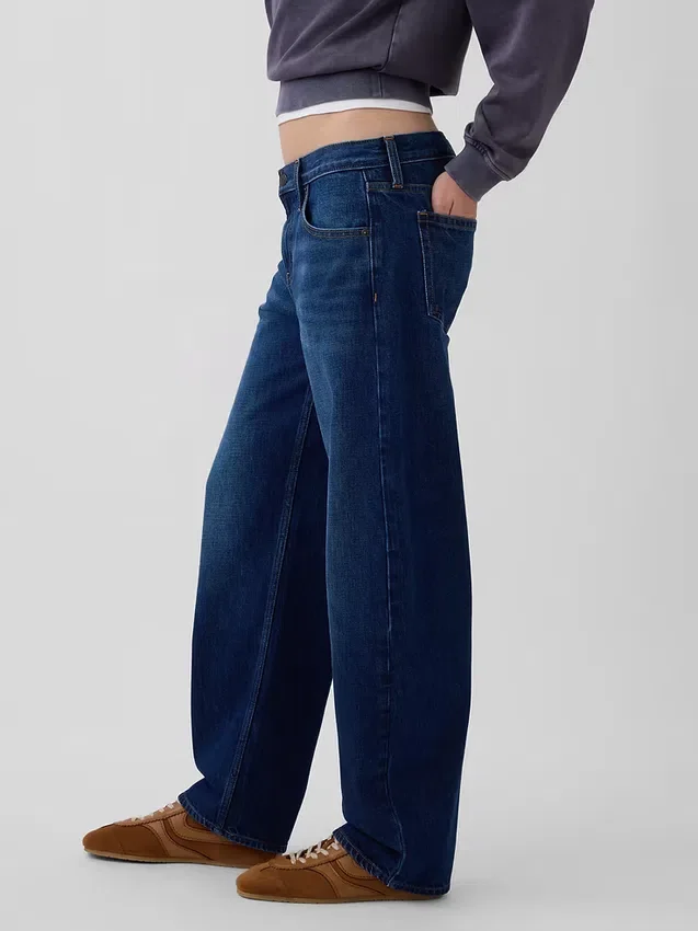 Jeans med låg midja och rak passform