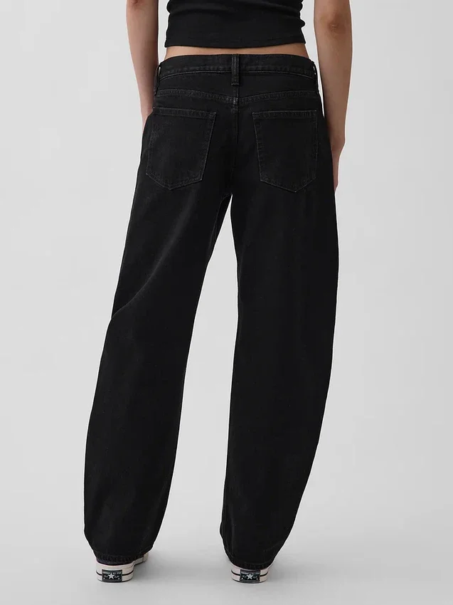 Jeans med låg midja och rak passform