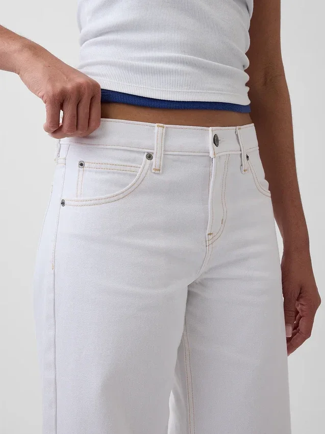 Jeans med låg midja och rak passform