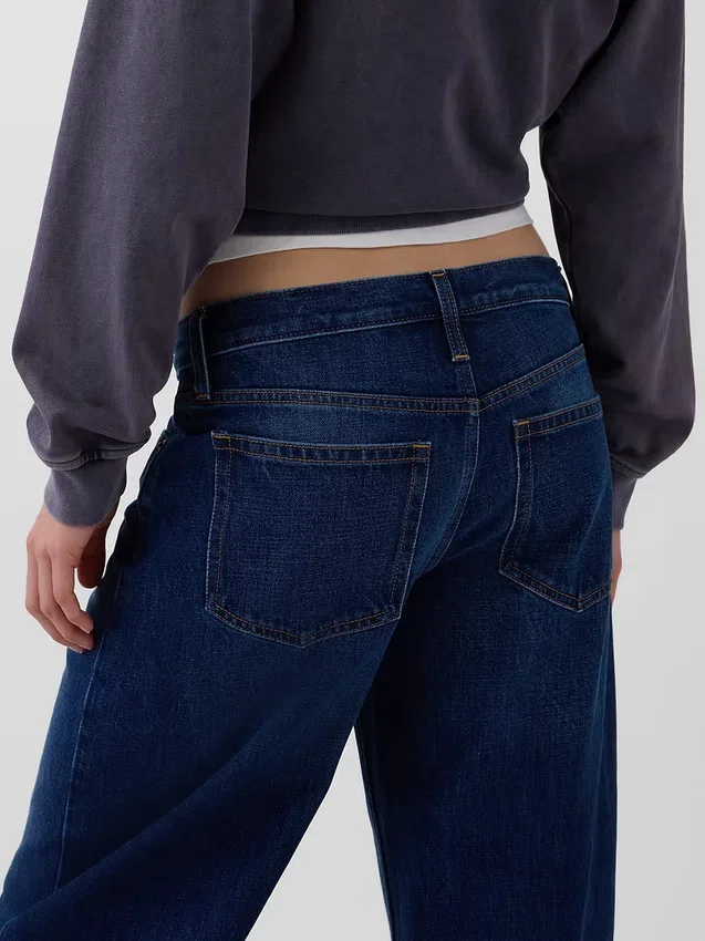 Jeans med låg midja och rak passform