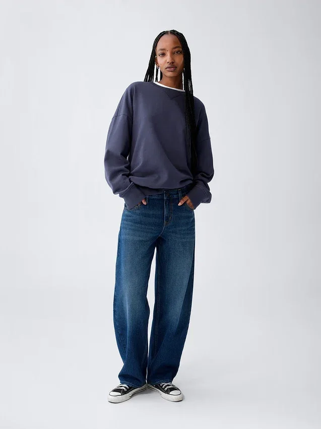 Jeans med låg midja och rak passform