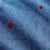 Jeans med medelhög midja, broderade och avslappnad rak passform