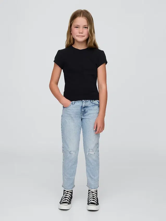 Jeans med medelhög midja för flickor