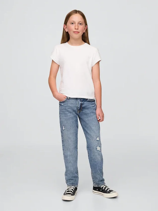 Jeans med medelhög midja för flickor